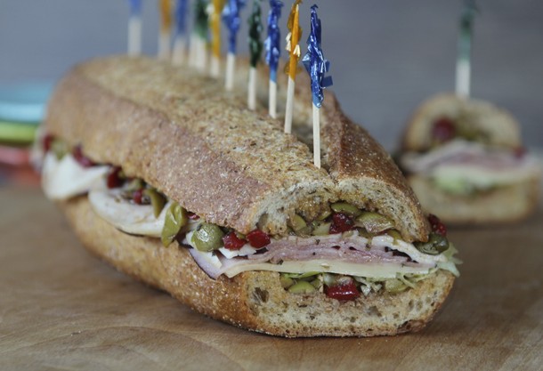 Muffaletta Made Healthier: A Big, Fat Superbowl Sandwich