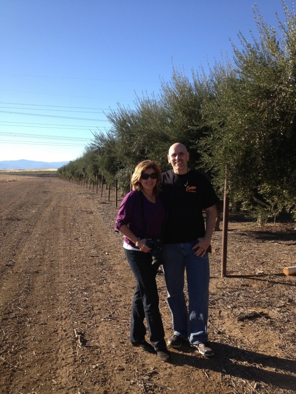 Marge and Ebo in the olive groves