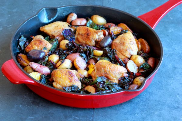 Chicken, Potato and Chard Skillet Supper