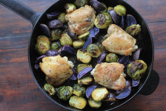 Chicken, Brussels Sprouts and Potato Skillet