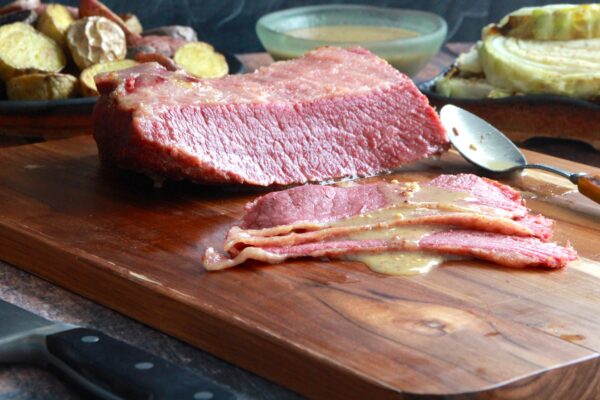 Hard Cider-Braised Corned Beef with Mustard Reduction, or How I Finally Found a Corned Beef to Love